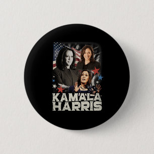 President Kamala Harris We're Not Going Back 2024 2 Inch Round Button