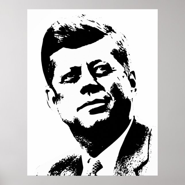 President Kennedy -- Black and White Poster (Front)