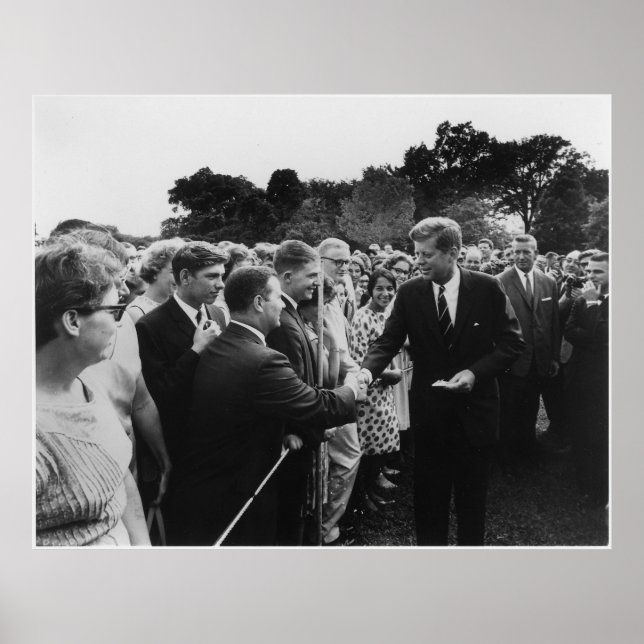 President Kennedy Greets Peace Corps Volunteers Poster (Front)