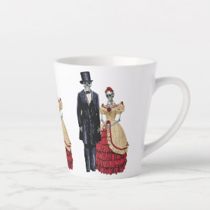President Lincoln Skeleton, Halloween Skeleton Latte Mug