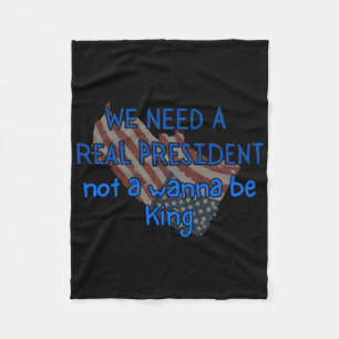 President Not King Sticker Fleece Blanket