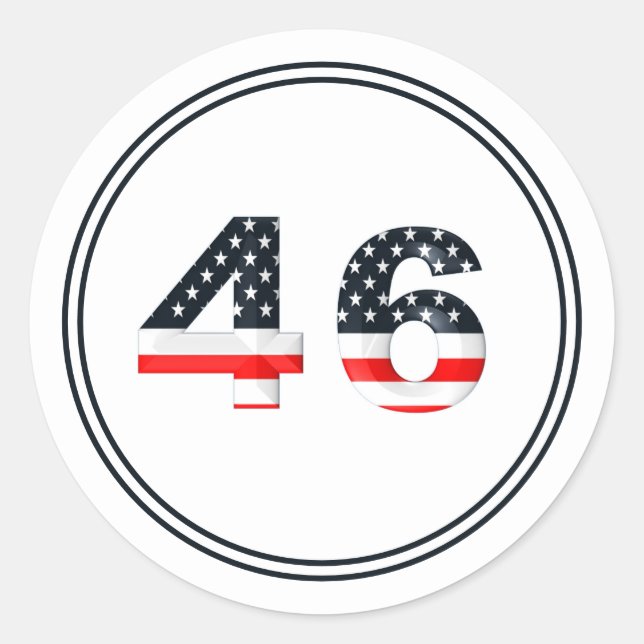 President Number 46 Flag Pro Biden Classic Round Sticker (Front)