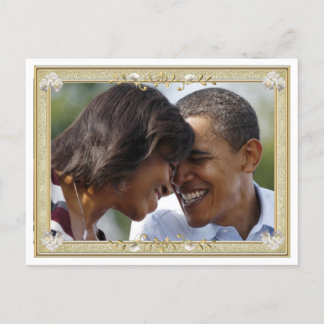 President Obama 1st Family Framed Keepsake Postcard