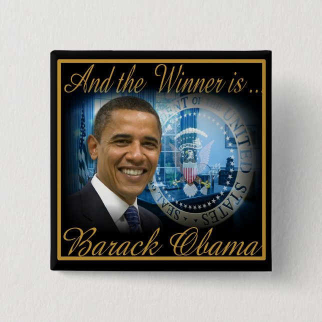 President Obama 2012 Re-election 2 Inch Square Button (Front)