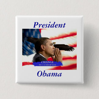 President Obama 2 Inch Square Button