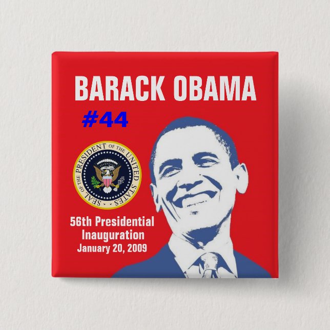 President Obama 2 Inch Square Button (Front)