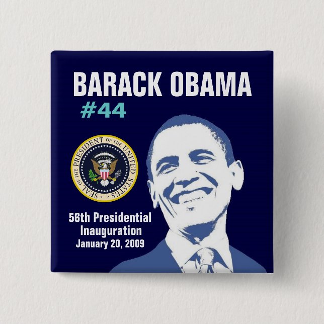 President Obama 2 Inch Square Button (Front)