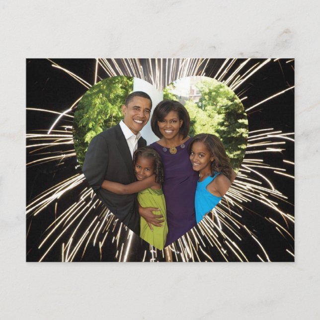 President Obama America's First Family Photo Postcard (Front)