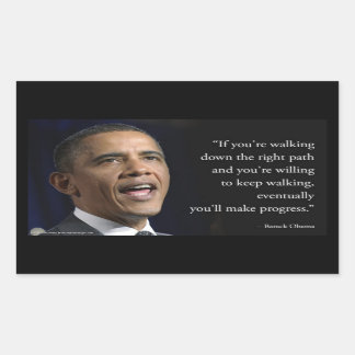 President Obama And "Make Progress" Quote  Sticker