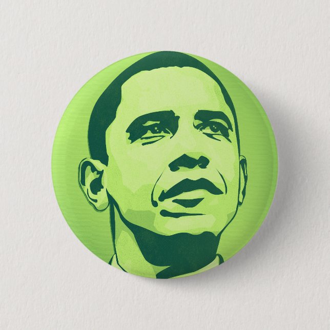 President Obama, Change is Now Green Button (Front)