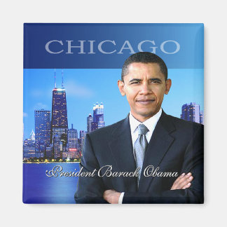 President Obama Chicago Skyline Magnet