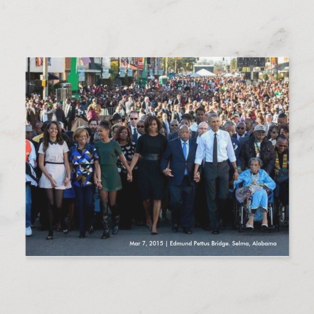 President Obama Edmund Pettus Bridge, Selma Postcard (Front)
