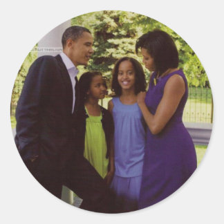 President Obama First Family Classic Round Sticker