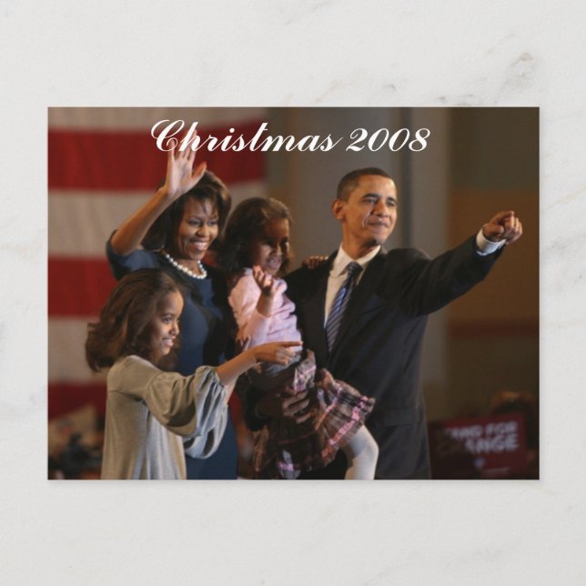 President Obama First Family Keepsake Holiday Postcard (Front)