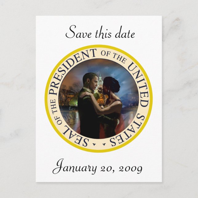 President Obama Inauguration Keepsakes Announcement Postcard (Front)