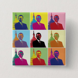 President Obama Pop Art 2 Inch Square Button