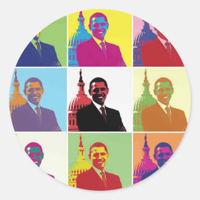 President Obama Pop Art Classic Round Sticker (Front)