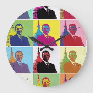 President Obama Pop Art Large Clock