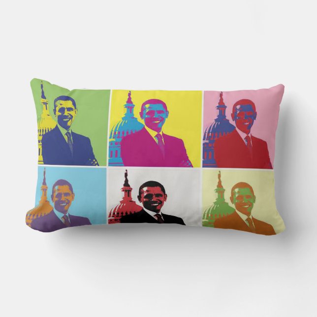 President Obama Pop Art Lumbar Pillow (Front)