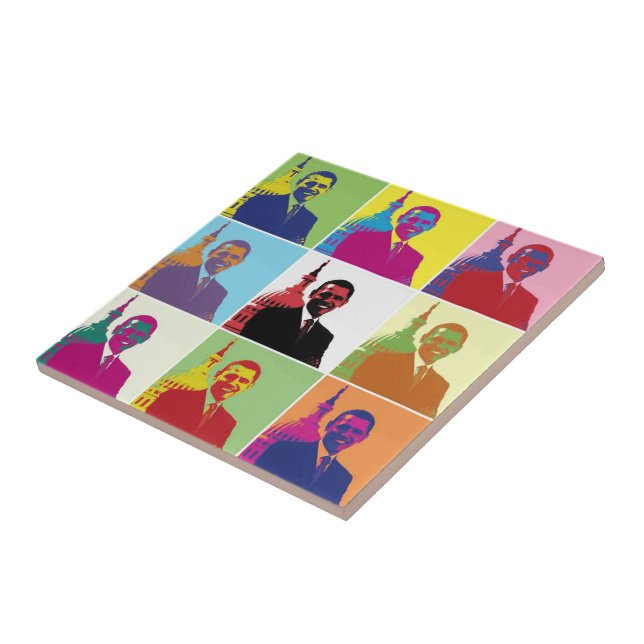 President Obama Pop Art Tile (Side)