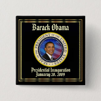 President Obama Presidential Inauguration 2 Inch Square Button