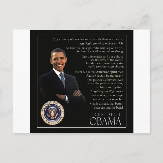 President Obama Quote Postcard (Front)
