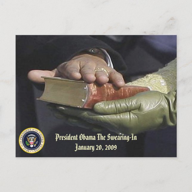 President Obama THE SWEARING-IN Commemorative Postcard (Front)