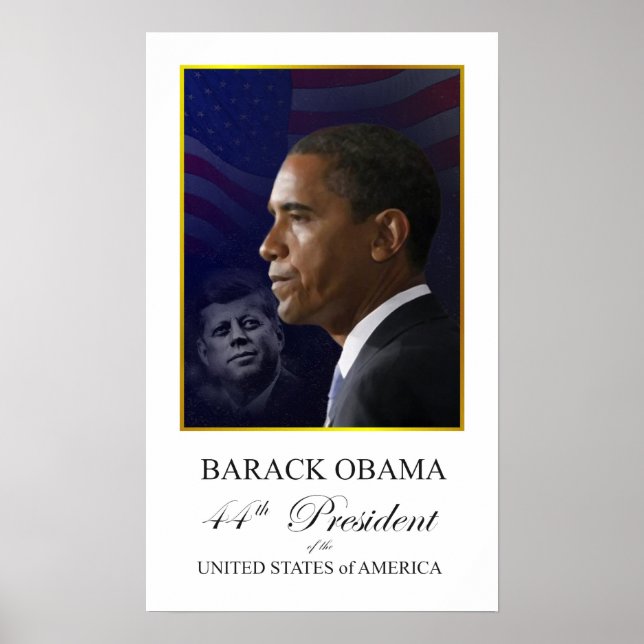President Obama with John F Kennedy Poster (Front)