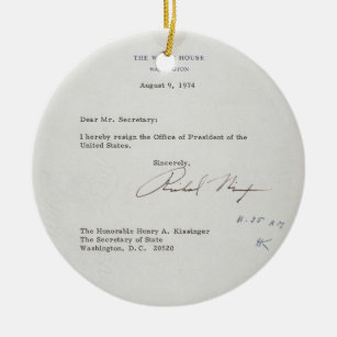 President Richard M. Nixon Resignation Letter Ceramic Ornament