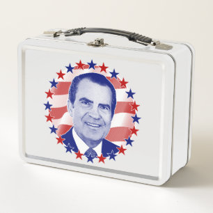 President Richard Nixon Stars and Stripes Metal Lunch Box