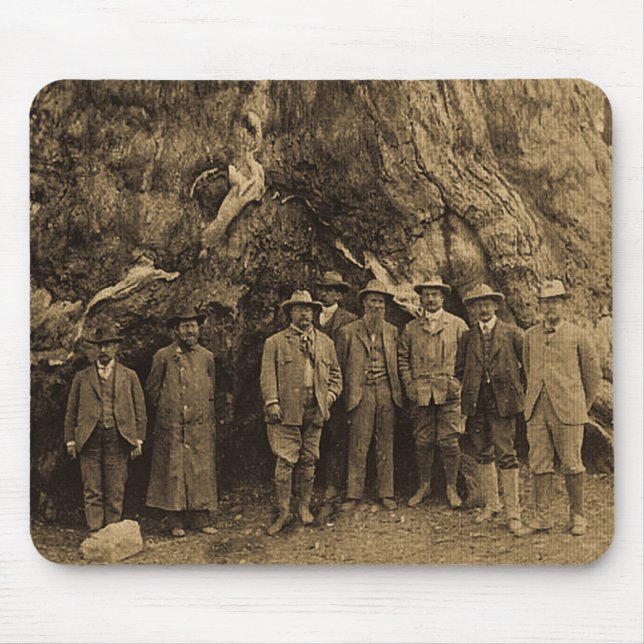 President Roosevelt and John Muir Beneath (Sepia) Mouse Pad (Front)