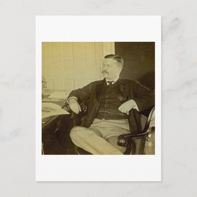 President Roosevelt at His Desk in White House Postcard (Front)