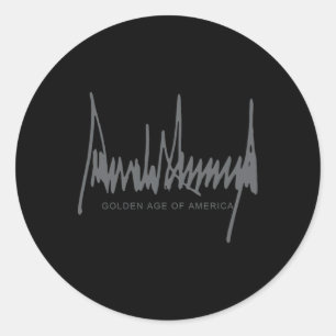 President Signature Golden Age Of America 4th Of J Classic Round Sticker