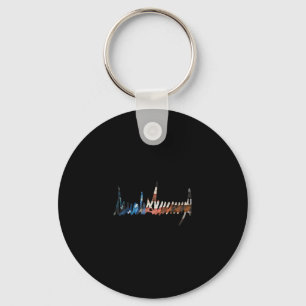 President Signature Grunge Usa Flag 4th Of July 17 Keychain