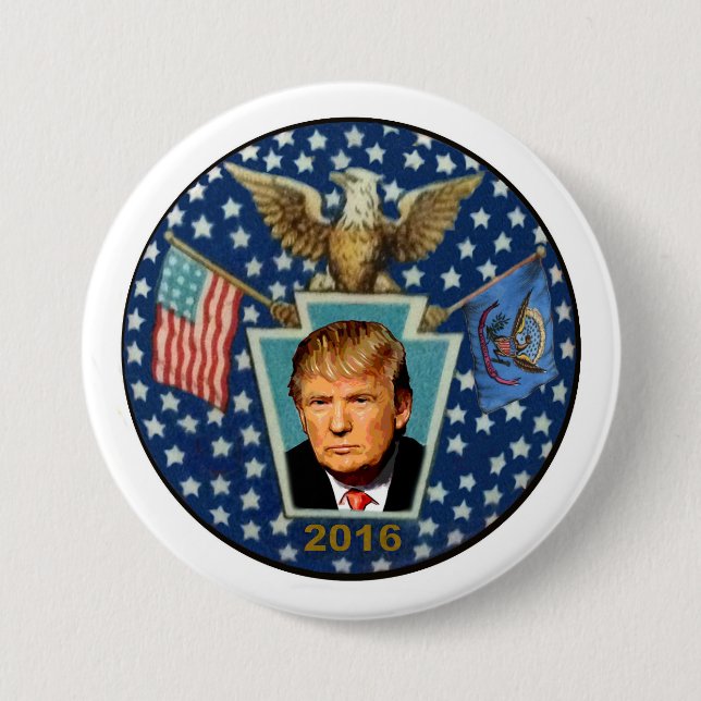 President Trump 2016 3 Inch Round Button (Front)