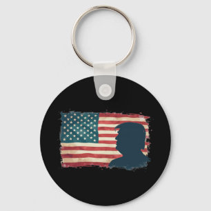 President Trump 2024 American Patriot Democracy 1  Keychain