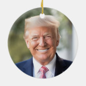 President Trump 2024 Patriotic Election Photo Ceramic Ornament (Back)