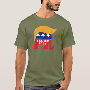 President Trump 2024 Republican Elephant Hair Logo T-Shirt
