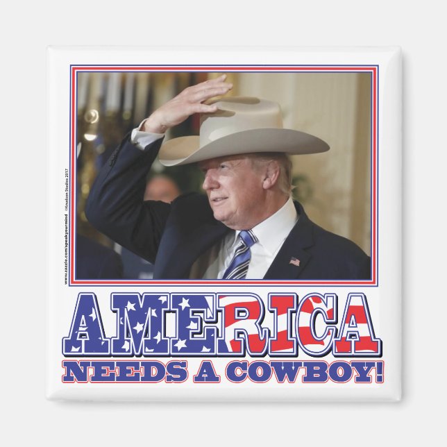 President Trump American Cowboy Magnet (Front)