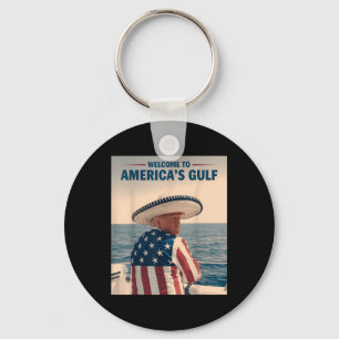 President Trump Americas Gulf Mexico Sombrero Amer Keychain
