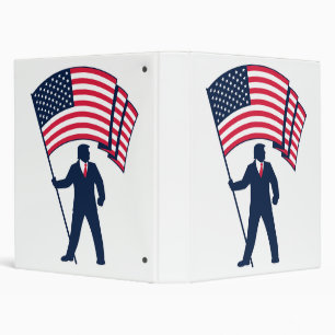 President Trump Bearing the Flag of the USA  Binder