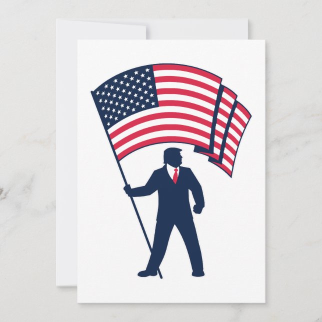 President Trump Bearing the Flag of the USA  Invitation (Front)
