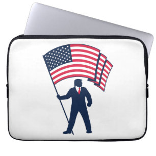 President Trump Bearing the Flag of the USA Laptop Sleeve