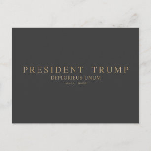 President Trump. Deploribus Unum. Postcard
