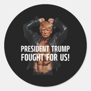 President Trump Fought For Us Women’s Sports 2025  Classic Round Sticker