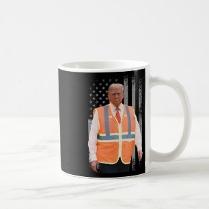 President Trump Garbyge Truck Worker Vest Usa Flag Coffee Mug
