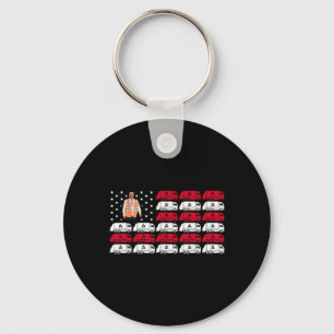 President Trump Garbyge Truck Worker Vest Usa Flag Keychain