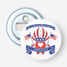 President Trump Great America Button Bottle Opener