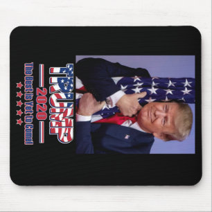 President Trump Hugging The American Flag Mouse Pad
