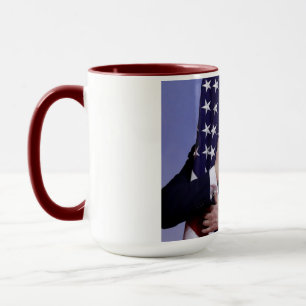President Trump Hugs the American Flag Mug